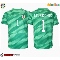 Moške Nogometnih dresov Hrvaška Dominik Livakovic #1 Vratar Gostujoči EP 2024 Kratki rokavi